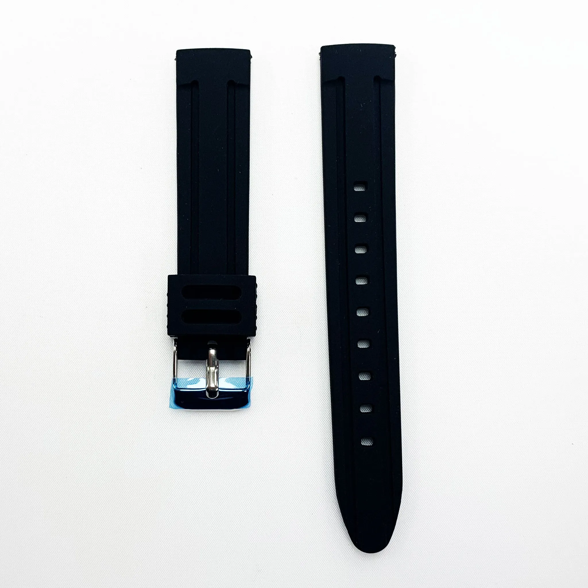 18 MM Silicone Straight Watch Band Black Color Quick Release Regular Size Watch Strap