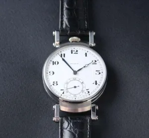 1910s Rolex Pocket Watch Movement Custom Wristwatch White Dial