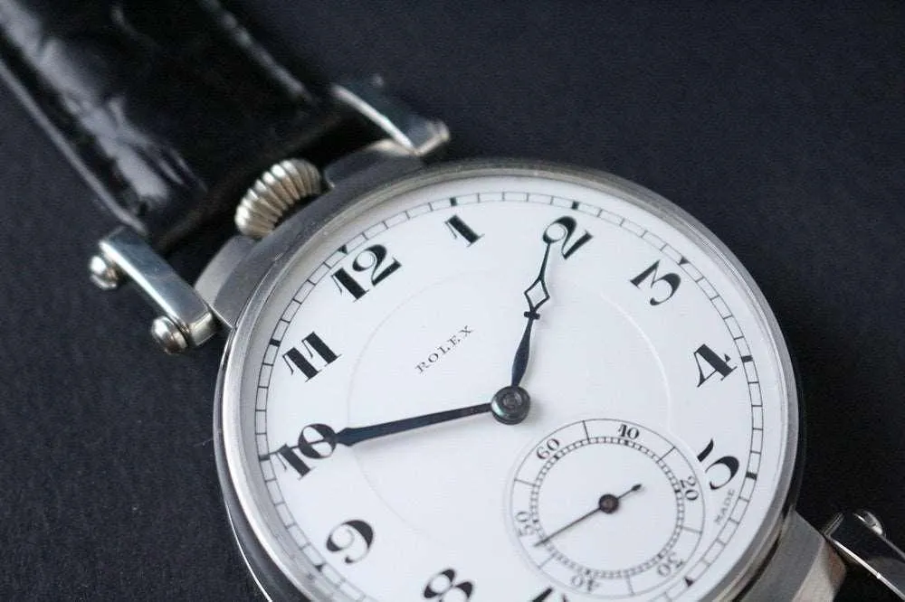 1910s Rolex Pocket Watch Movement Custom Wristwatch White Dial