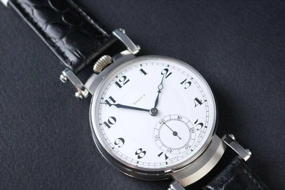 1910s Rolex Pocket Watch Movement Custom Wristwatch White Dial