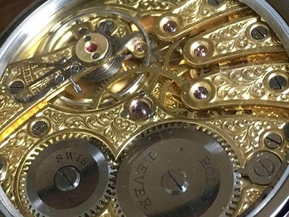 1910s Rolex Pocket Watch Movement Custom Wristwatch White Dial