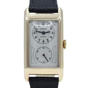 1933 Vertex of London Exquisite Doctors Duo Dial Wristwatch in solid 9ct Gold English Made Case