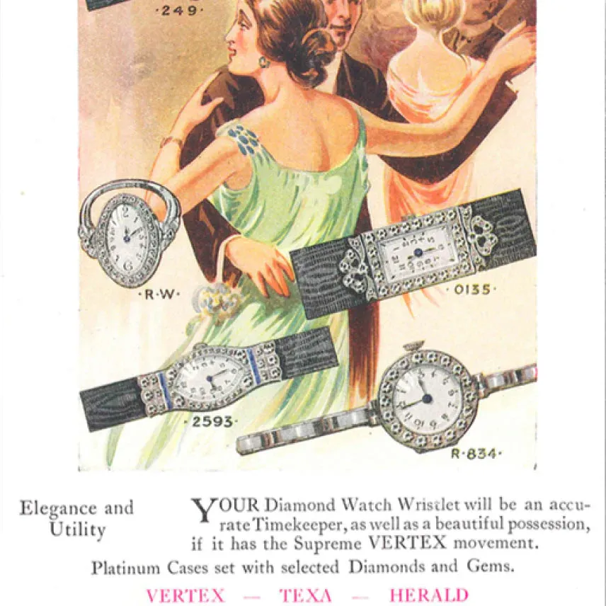 1933 Vertex of London Exquisite Doctors Duo Dial Wristwatch in solid 9ct Gold English Made Case
