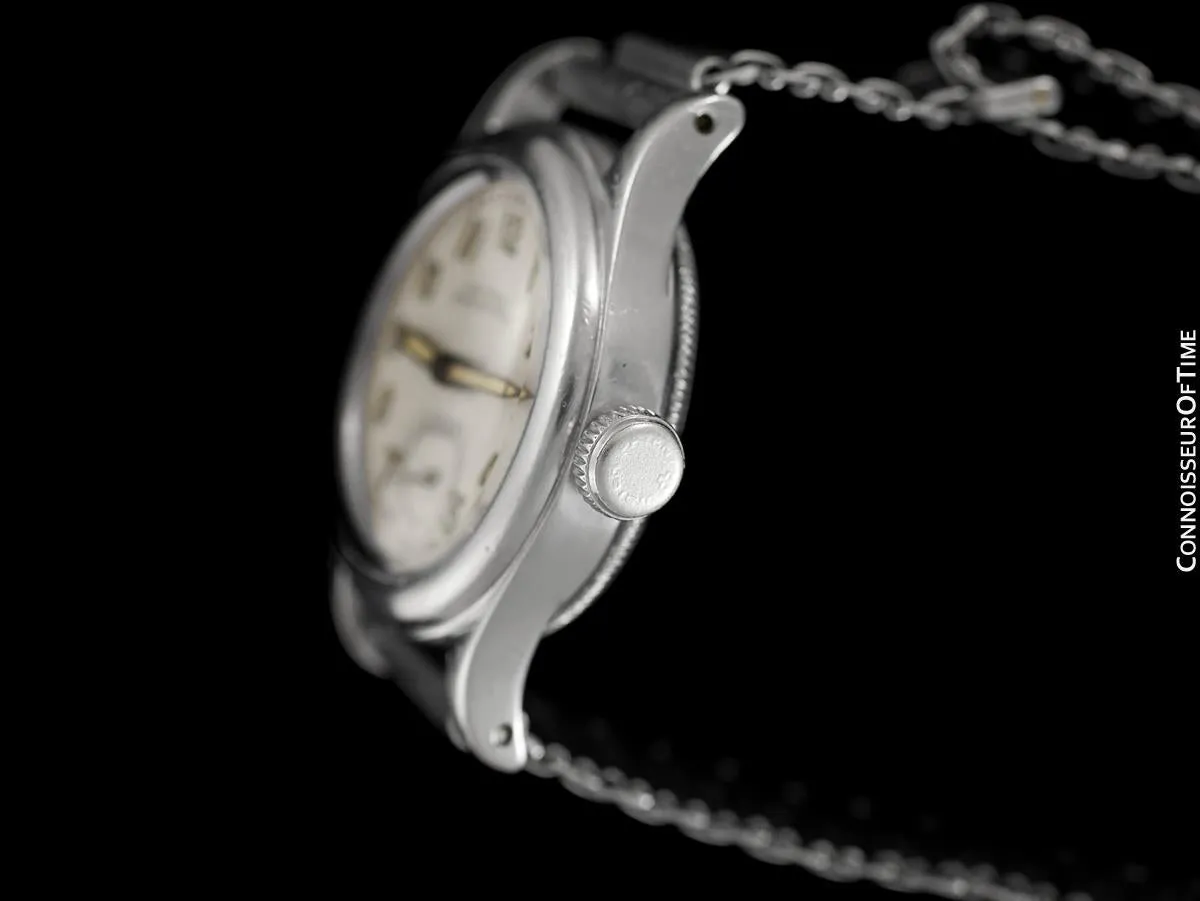 1939 Rolex Oyster Junior Sport Vintage Mens "Boys" Military Style Watch - Stainless Steel