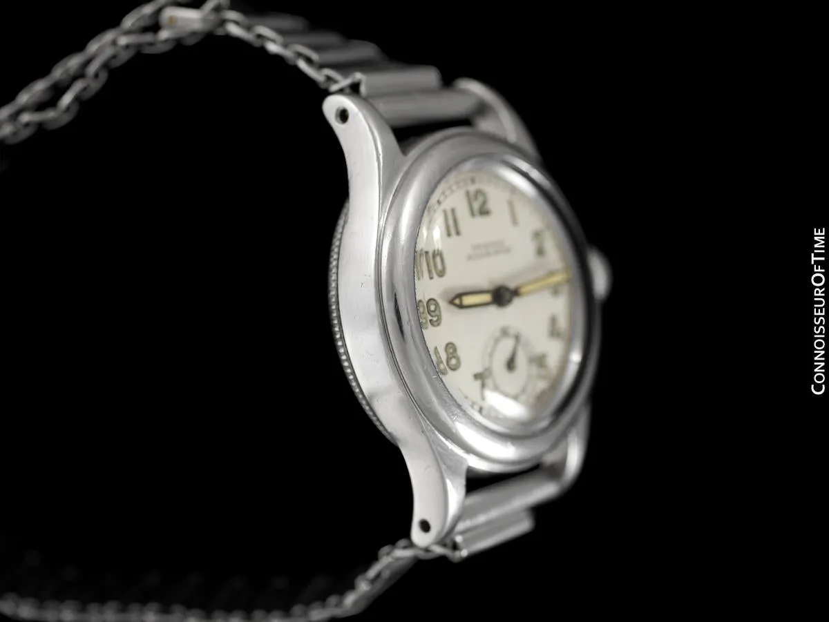 1939 Rolex Oyster Junior Sport Vintage Mens "Boys" Military Style Watch - Stainless Steel