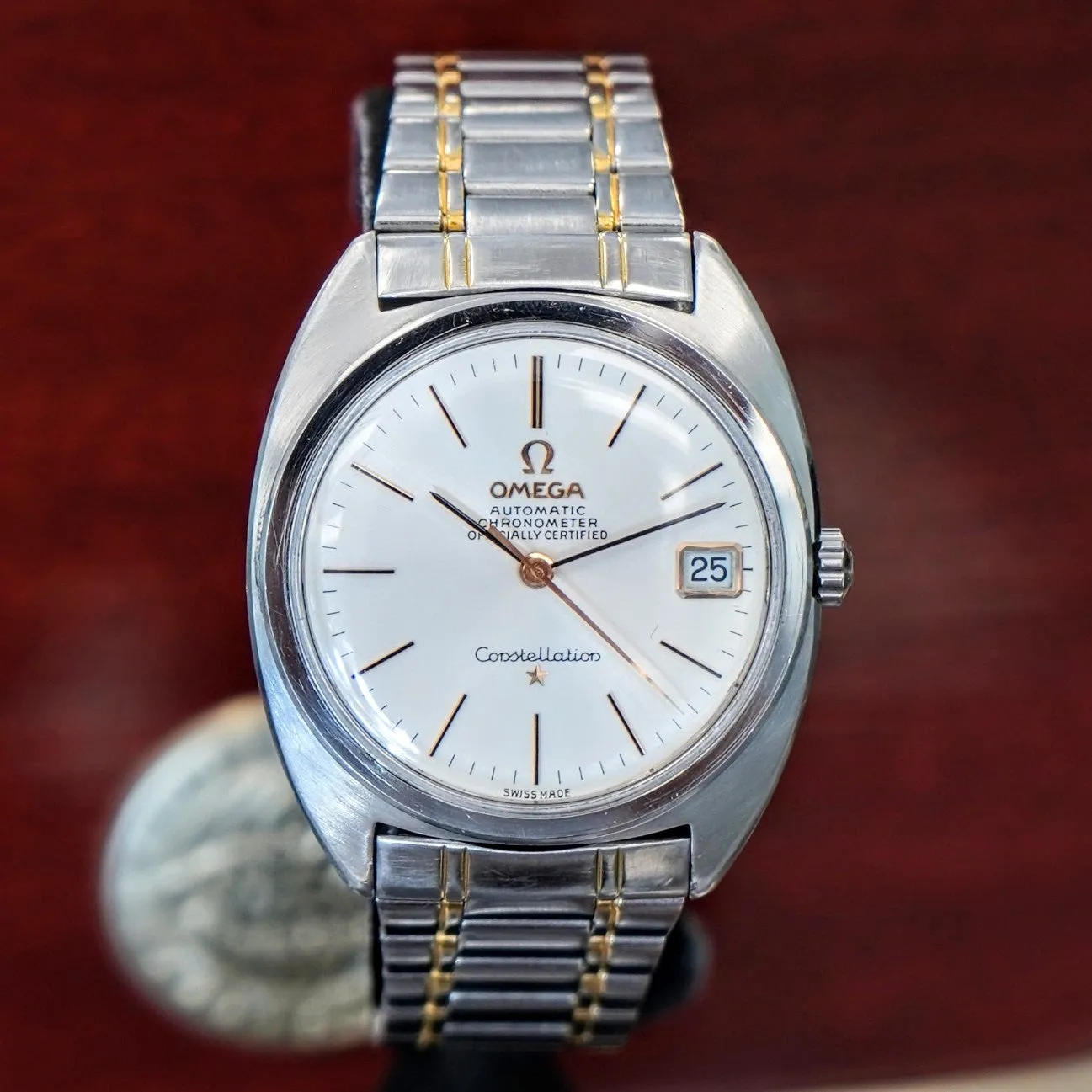 1967 OMEGA Constellation Automatic Watch Ref. 168.017 Cal. 564 Wristwatch ALL S.S. Original Bracelet - IN BOX!
