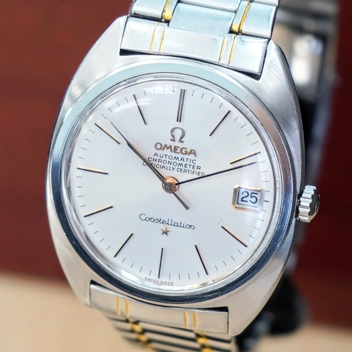 1967 OMEGA Constellation Automatic Watch Ref. 168.017 Cal. 564 Wristwatch ALL S.S. Original Bracelet - IN BOX!