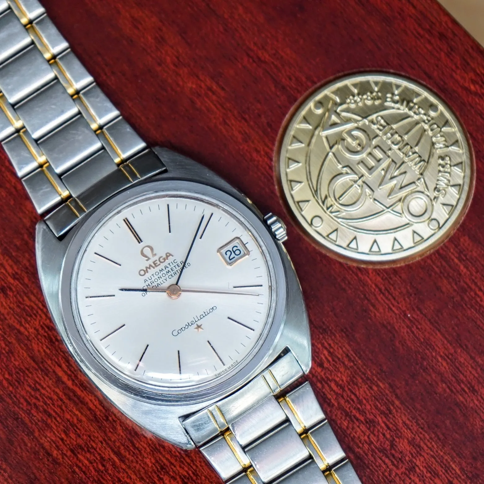 1967 OMEGA Constellation Automatic Watch Ref. 168.017 Cal. 564 Wristwatch ALL S.S. Original Bracelet - IN BOX!
