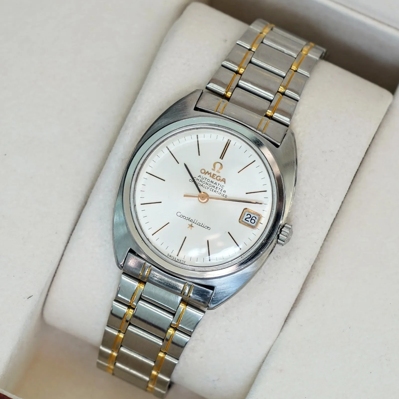 1967 OMEGA Constellation Automatic Watch Ref. 168.017 Cal. 564 Wristwatch ALL S.S. Original Bracelet - IN BOX!
