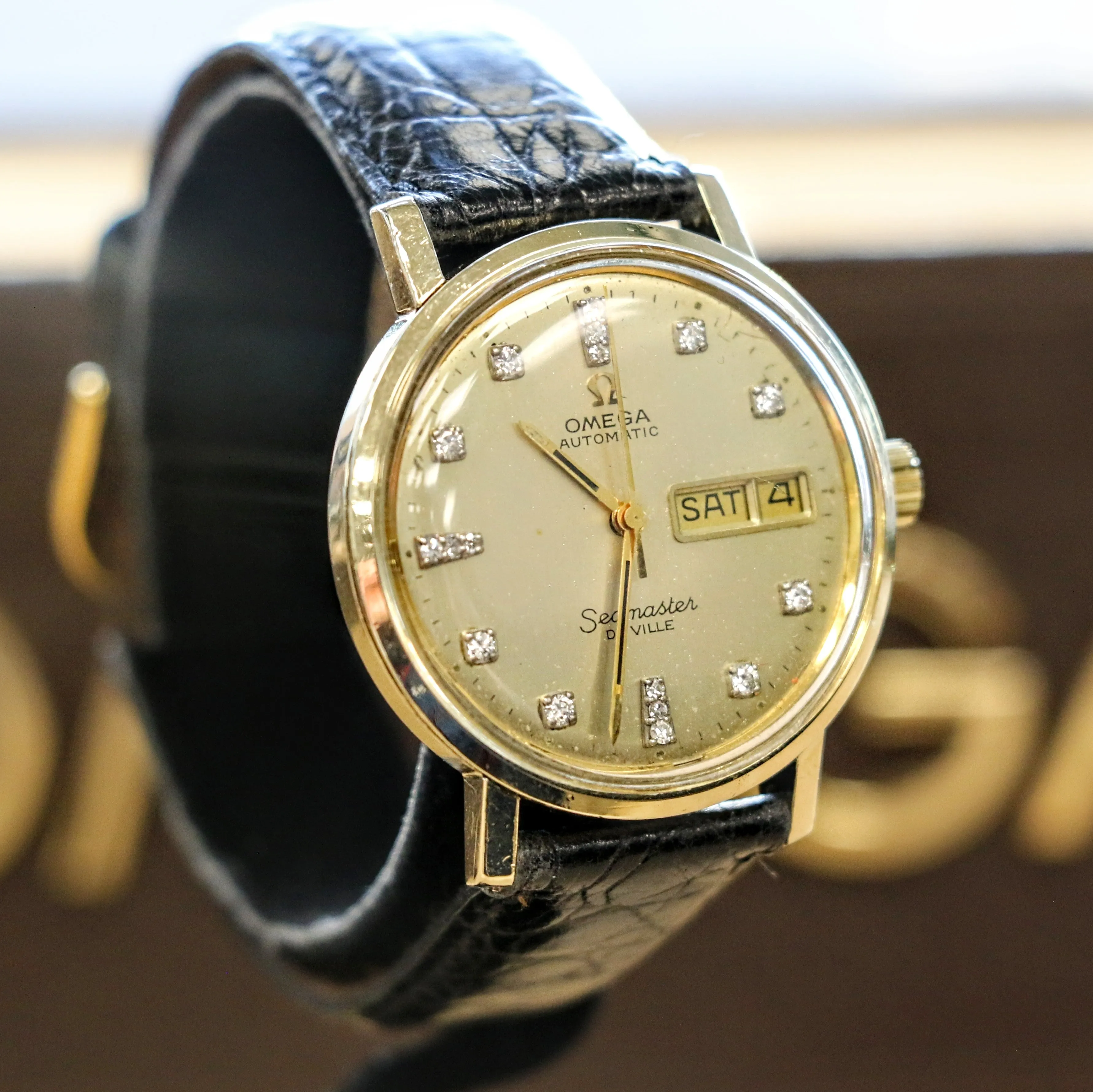 1975 OMEGA Seamaster De Ville Automatic Watch Ref. C6336 Diamond Dial Cal. 1020 Wristwatch