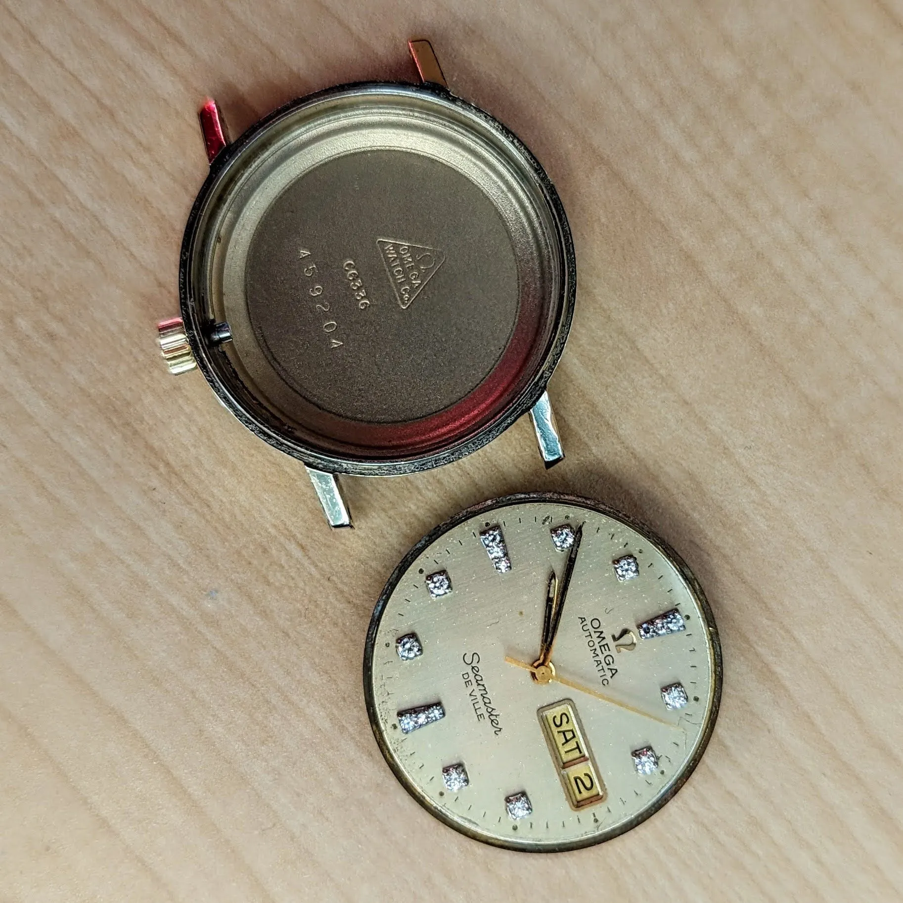 1975 OMEGA Seamaster De Ville Automatic Watch Ref. C6336 Diamond Dial Cal. 1020 Wristwatch