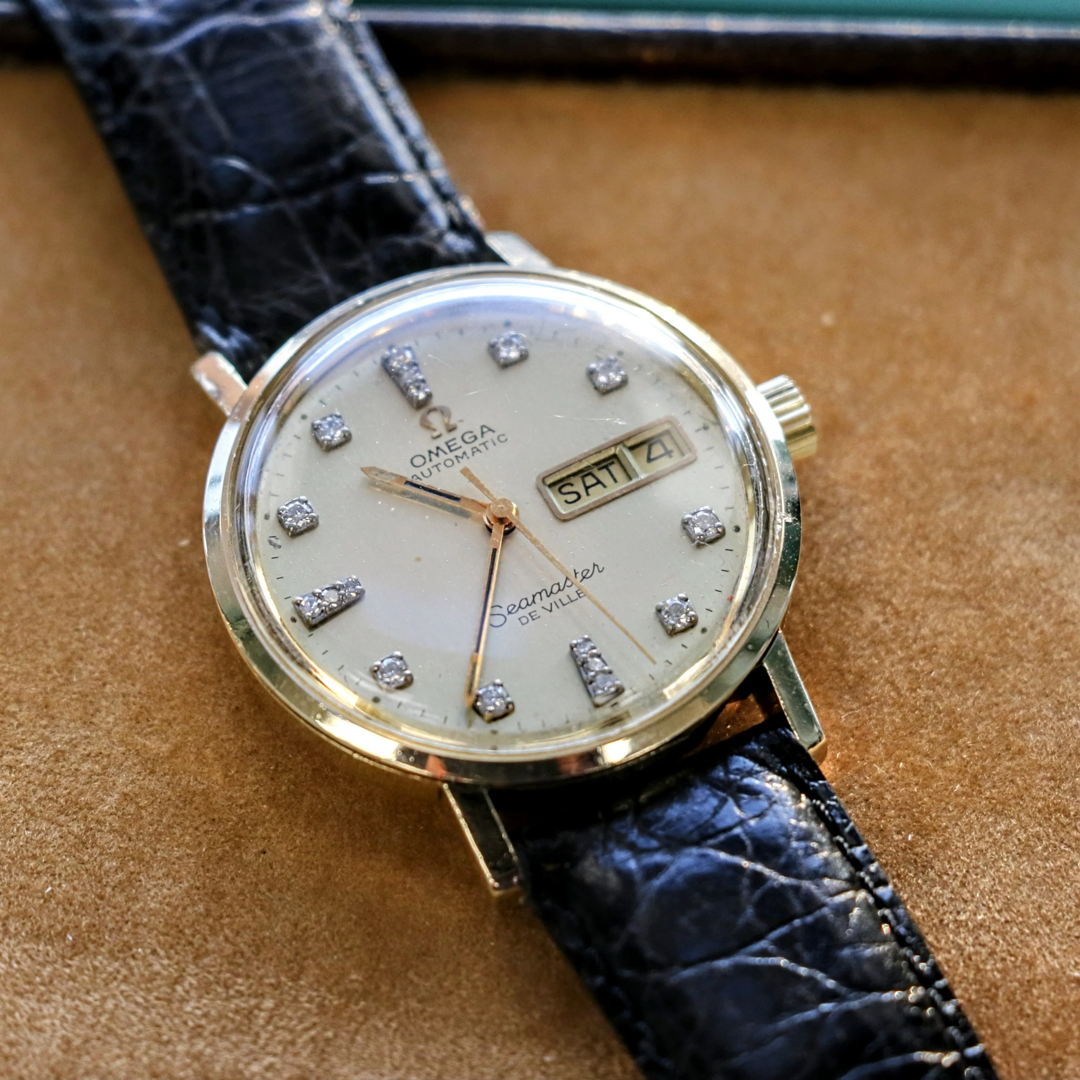 1975 OMEGA Seamaster De Ville Automatic Watch Ref. C6336 Diamond Dial Cal. 1020 Wristwatch