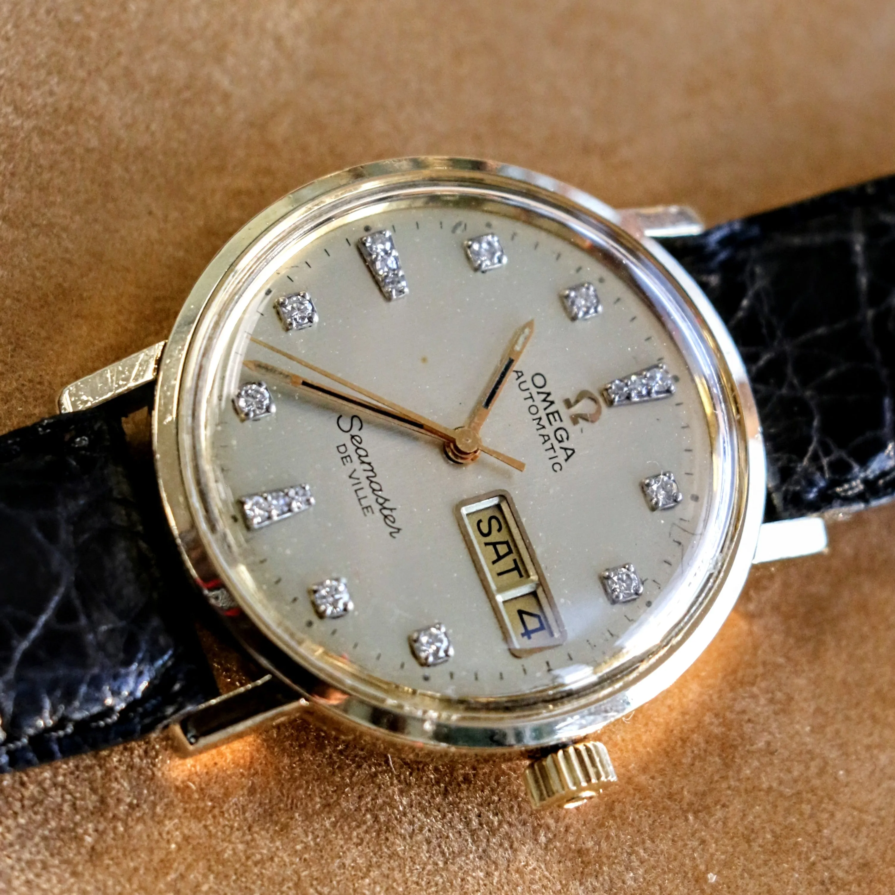 1975 OMEGA Seamaster De Ville Automatic Watch Ref. C6336 Diamond Dial Cal. 1020 Wristwatch
