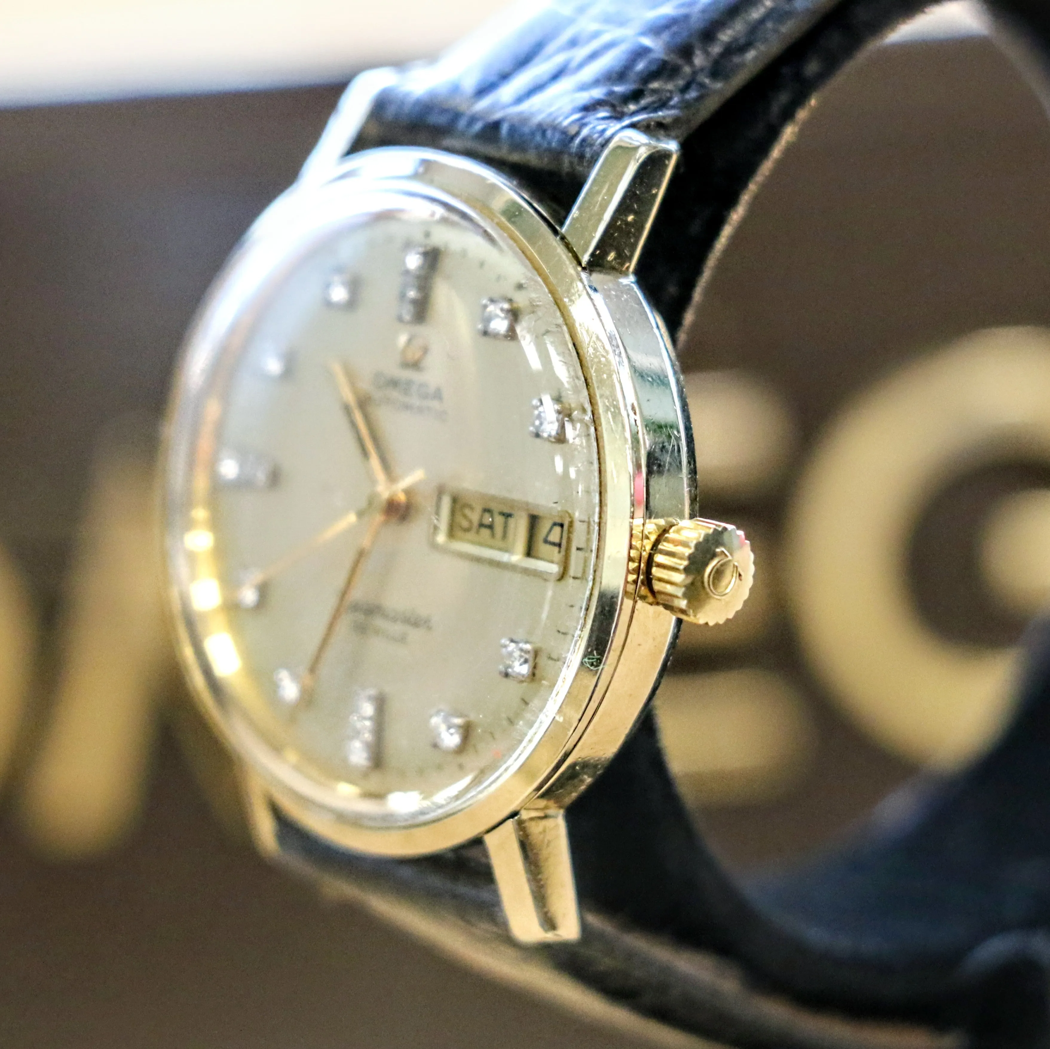 1975 OMEGA Seamaster De Ville Automatic Watch Ref. C6336 Diamond Dial Cal. 1020 Wristwatch