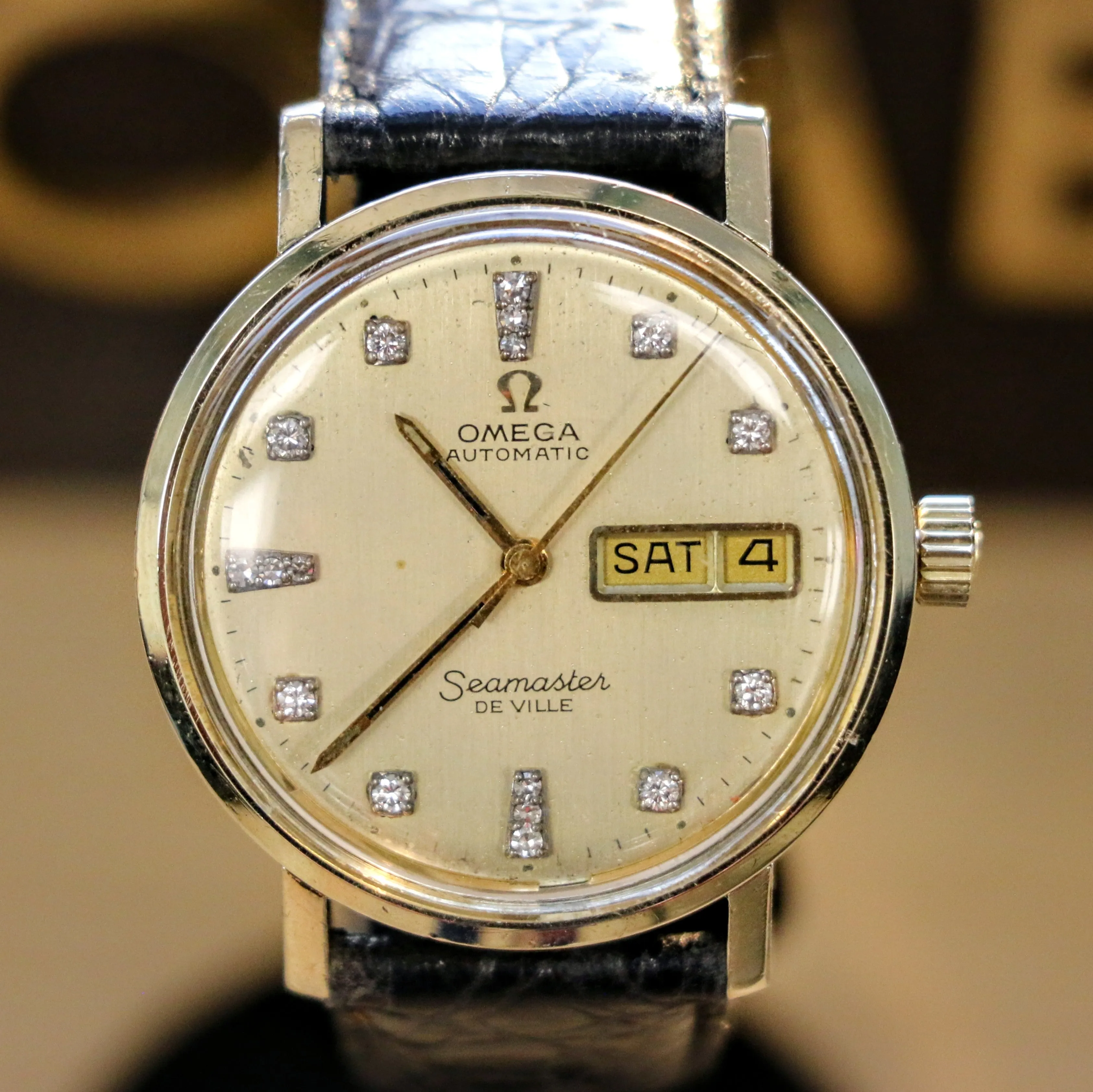 1975 OMEGA Seamaster De Ville Automatic Watch Ref. C6336 Diamond Dial Cal. 1020 Wristwatch