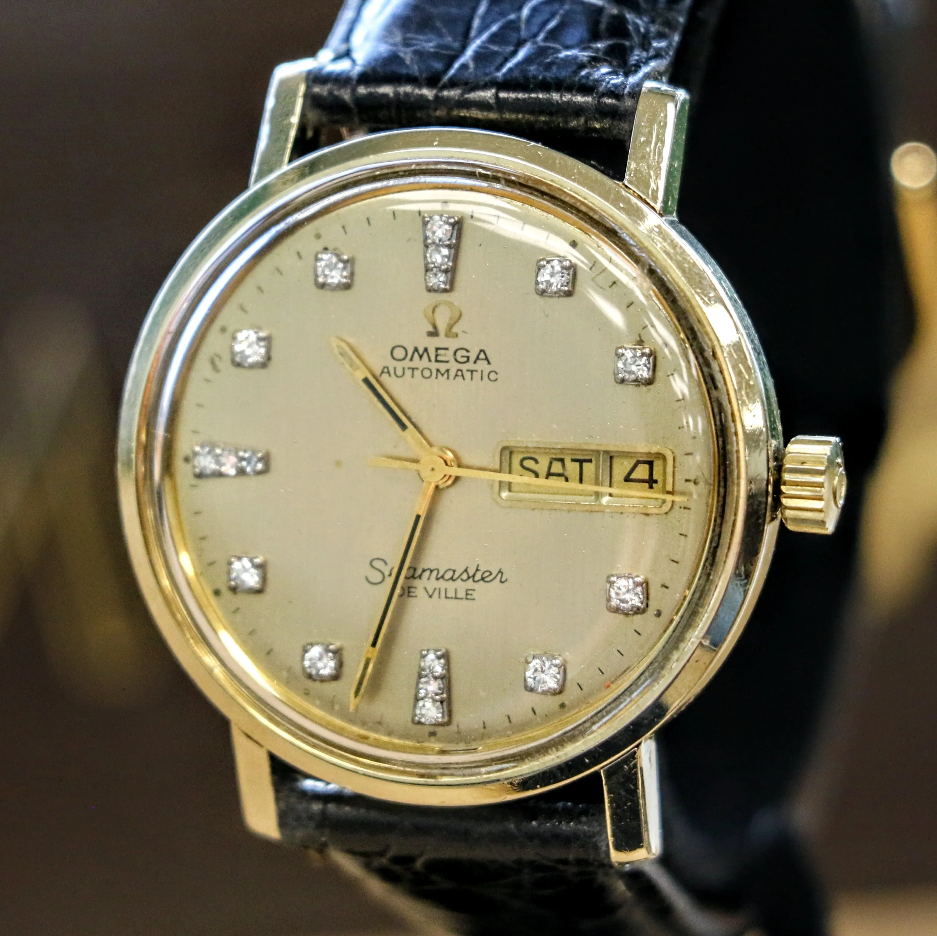 1975 OMEGA Seamaster De Ville Automatic Watch Ref. C6336 Diamond Dial Cal. 1020 Wristwatch