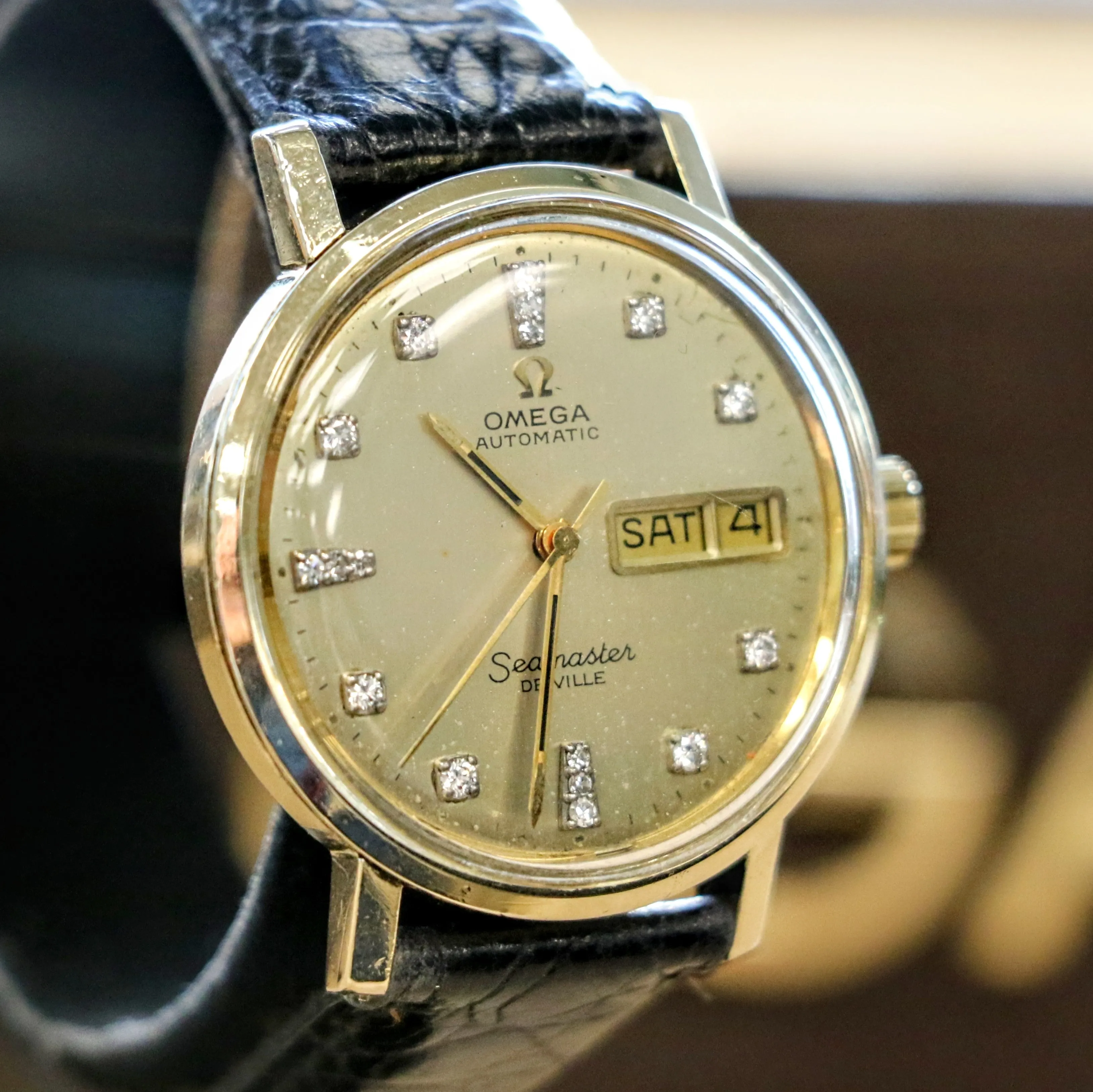 1975 OMEGA Seamaster De Ville Automatic Watch Ref. C6336 Diamond Dial Cal. 1020 Wristwatch