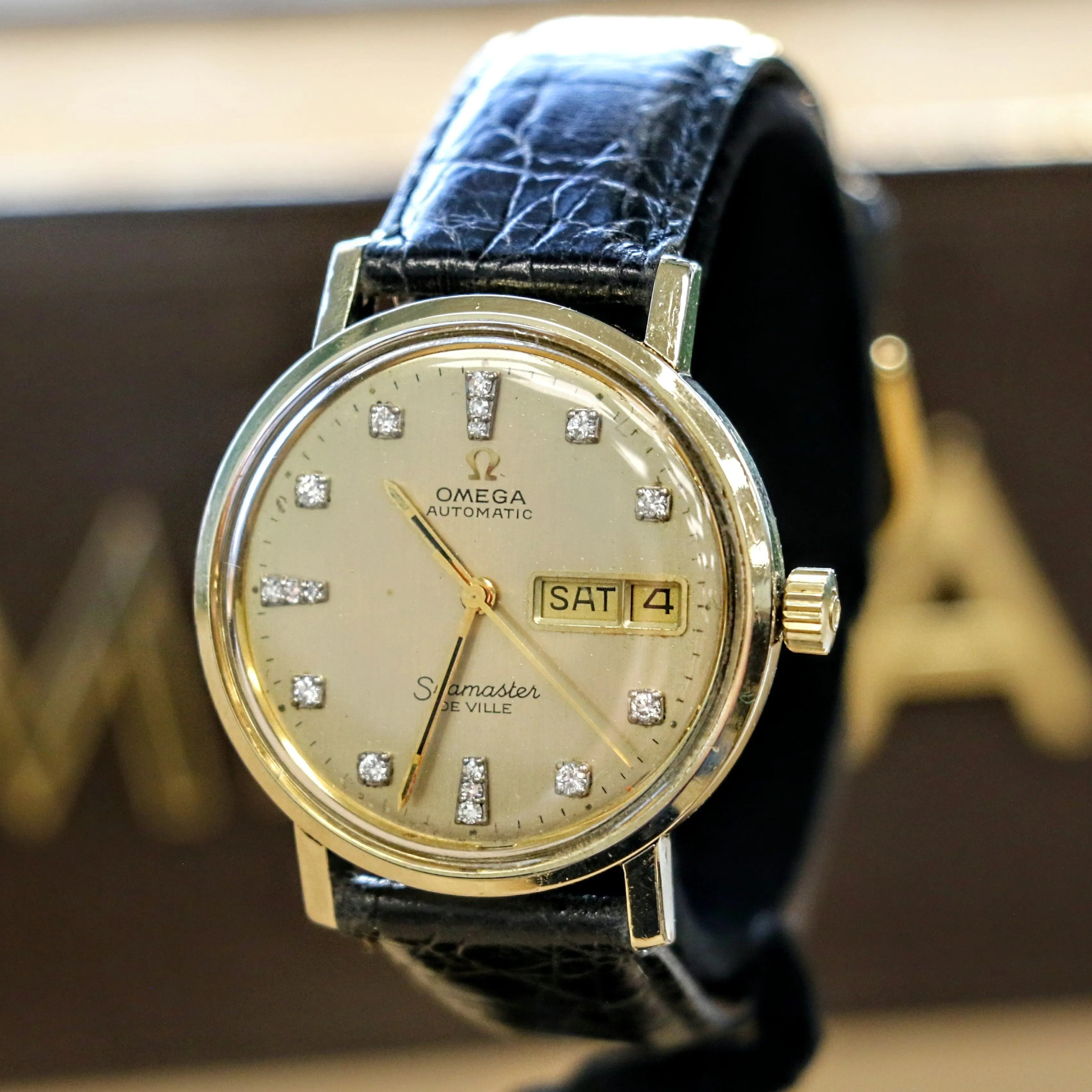 1975 OMEGA Seamaster De Ville Automatic Watch Ref. C6336 Diamond Dial Cal. 1020 Wristwatch