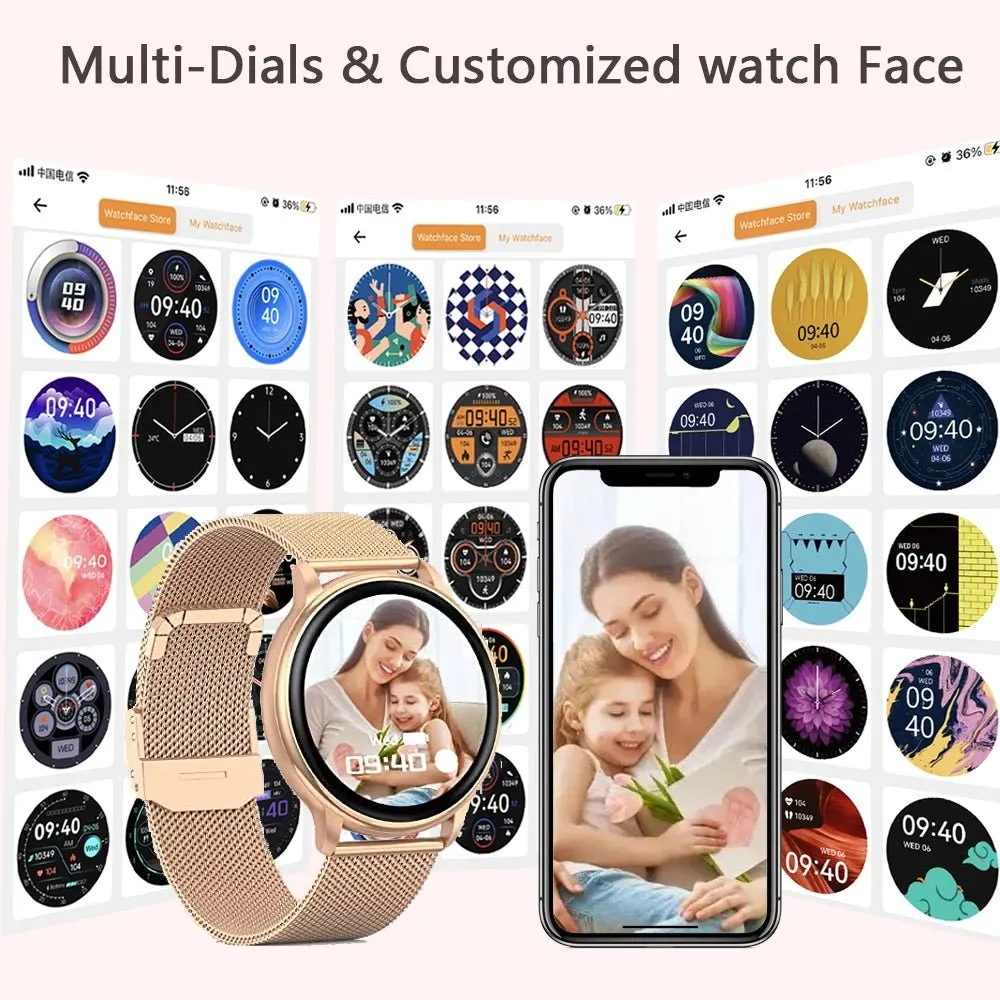 2023 Bluetooth Call Smart Watch Women Custom Dial Watches Men Sport Fitness Tracker Heart Rate Smartwatch For Android IOS