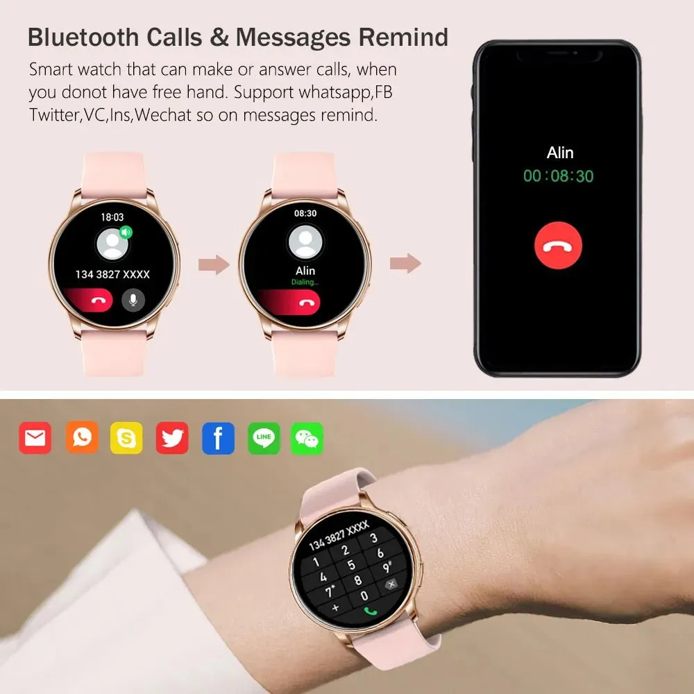 2023 Bluetooth Call Smart Watch Women Custom Dial Watches Men Sport Fitness Tracker Heart Rate Smartwatch For Android IOS