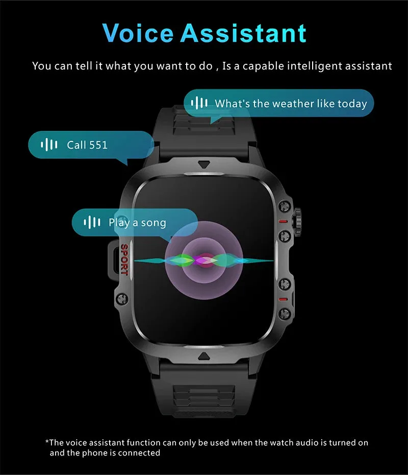 2025 New Xiaomi Military Smart Watch Men IP68 5ATM Outdoor Sports Fitness Tracker Health Monitor 1.96" BT Call Smartwatch