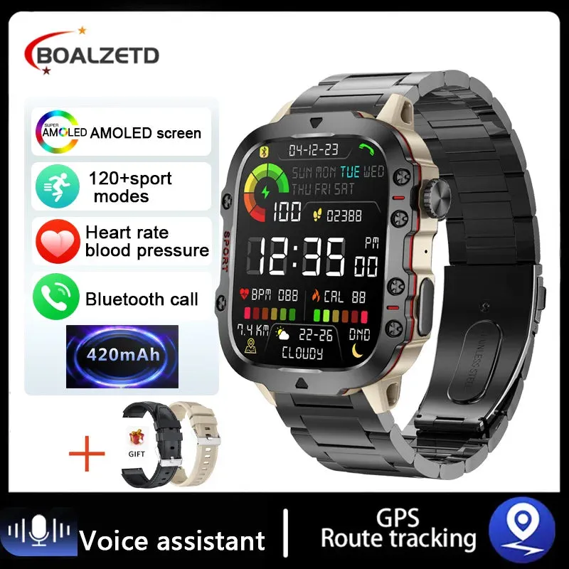 2025 New Xiaomi Military Smart Watch Men IP68 5ATM Outdoor Sports Fitness Tracker Health Monitor 1.96" BT Call Smartwatch