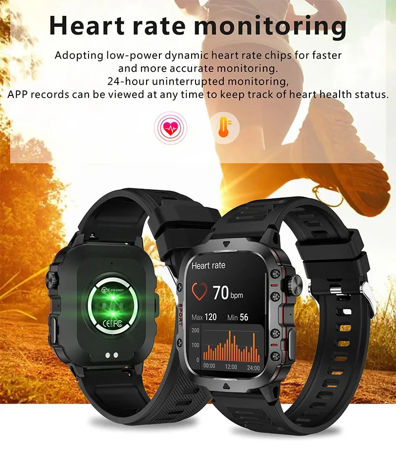 2025 New Xiaomi Military Smart Watch Men IP68 5ATM Outdoor Sports Fitness Tracker Health Monitor 1.96" BT Call Smartwatch