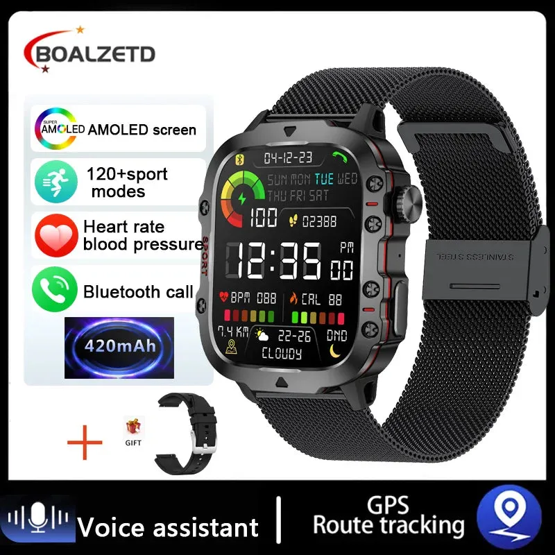 2025 New Xiaomi Military Smart Watch Men IP68 5ATM Outdoor Sports Fitness Tracker Health Monitor 1.96" BT Call Smartwatch