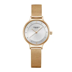 ARIES GOLD ENCHANT GOLD STAINLESS STEEL L 5033Z G-W MESH STRAP WOMEN'S WATCH