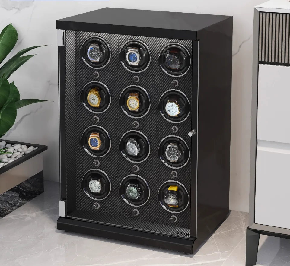 Automatic Mechanical Watch Winder Box for 12 Watch Vertical