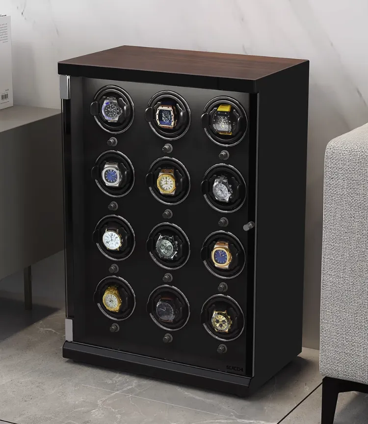 Automatic Mechanical Watch Winder Box for 12 Watch Vertical