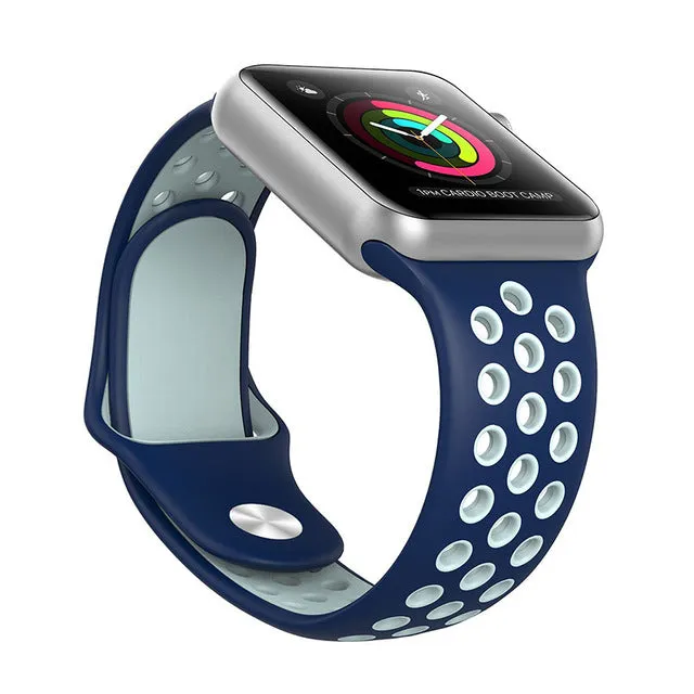 Brand Silicon Sports Band Strap for Apple Watch 38/42mm 1:1 Original Black/Volt Black/Gray Silver iwatch watchbands FOHUAS