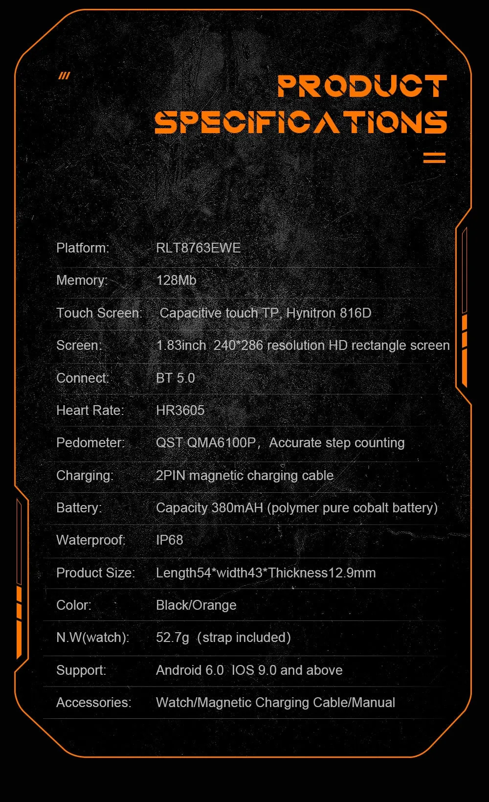 C20Pro Smart Watch IP68 Waterproof