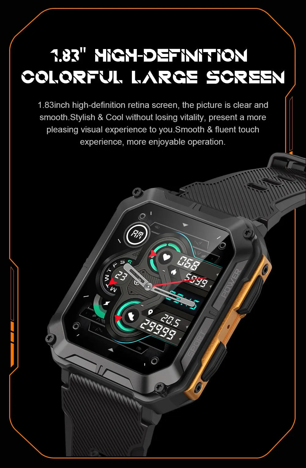 C20Pro Smart Watch IP68 Waterproof