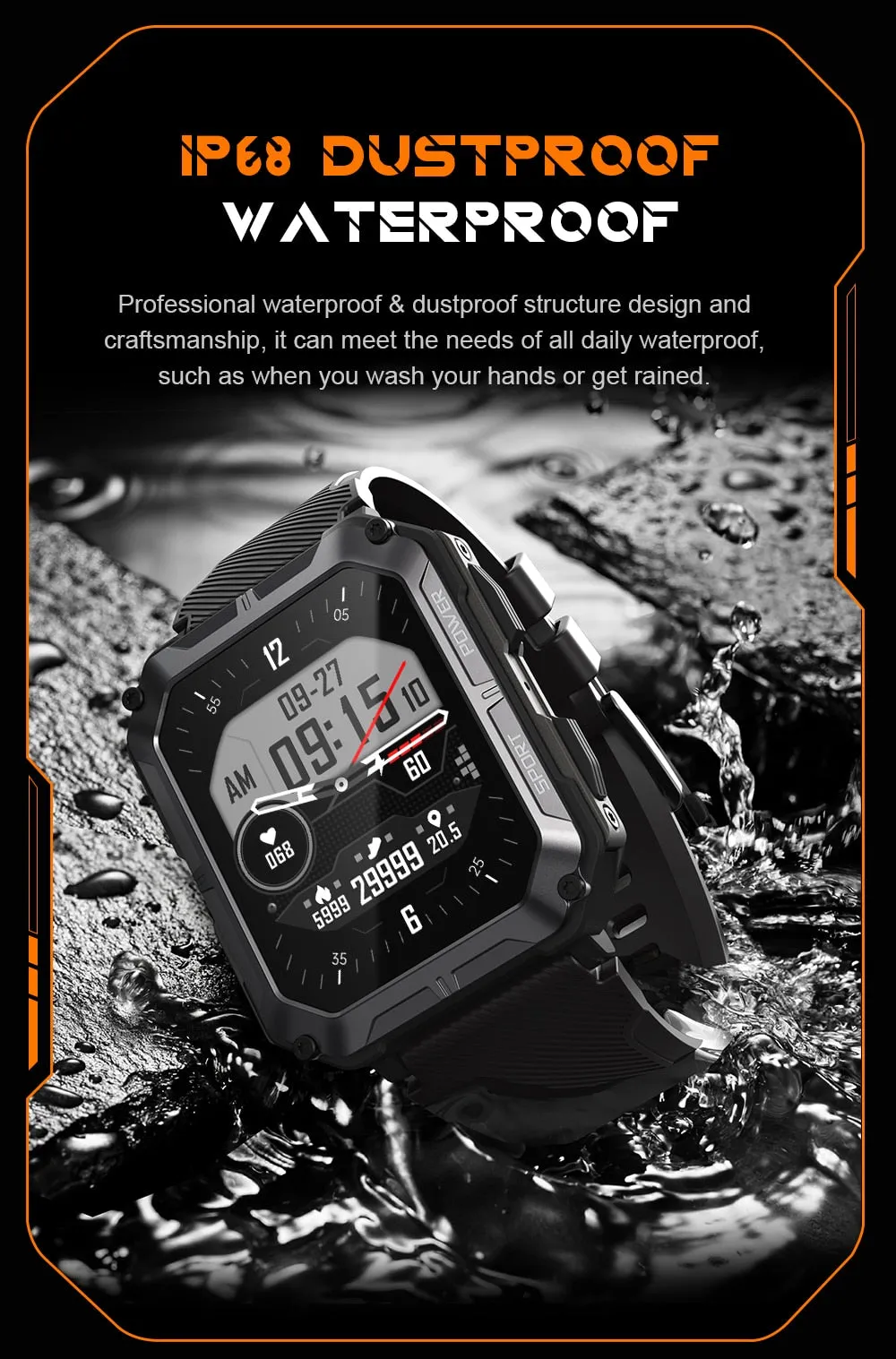 C20Pro Smart Watch IP68 Waterproof