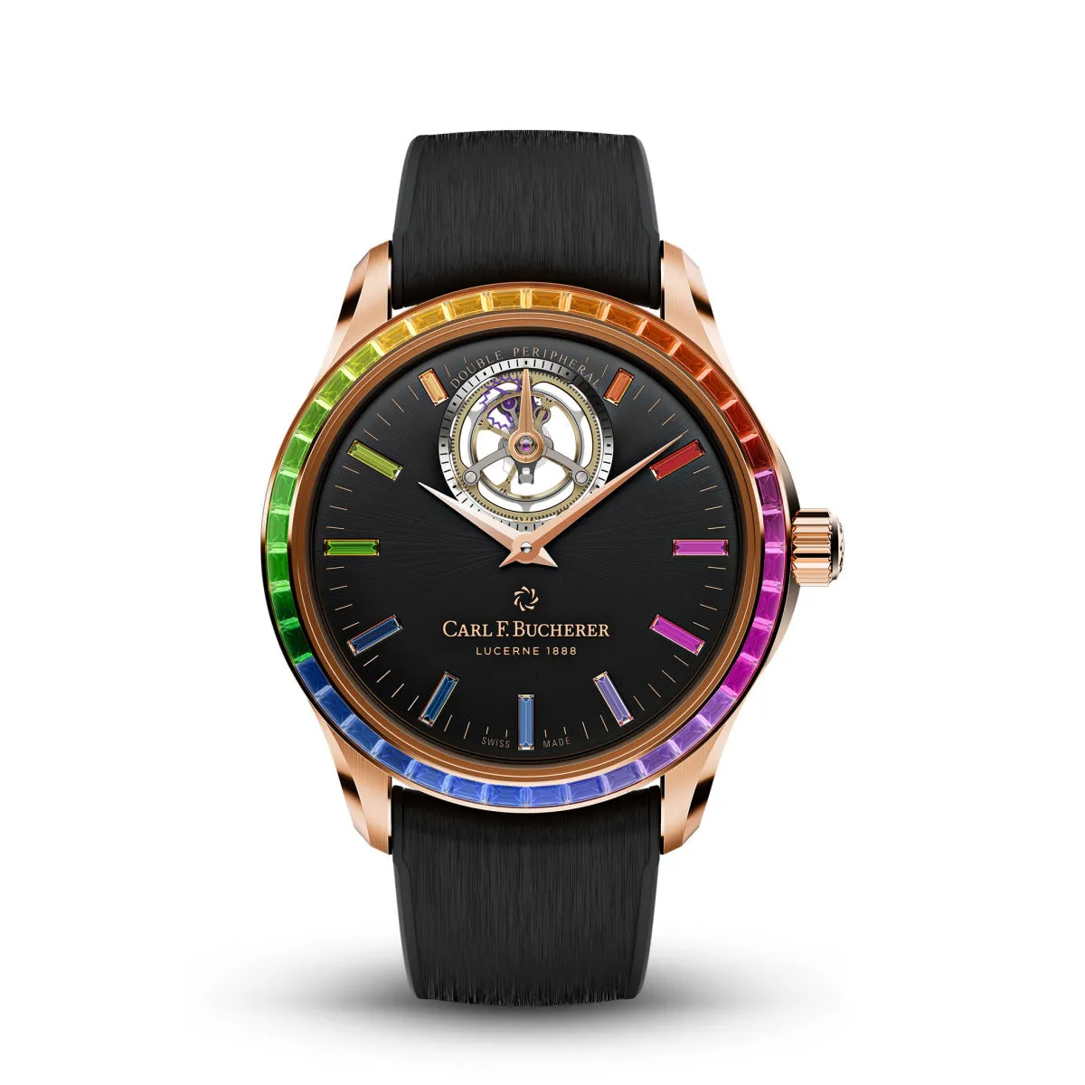 Carl F. Bucherer Manero Tourbillon  18K Rose gold & Tsavorites & Sapphires & Rubies Limited Edition Men's Watch