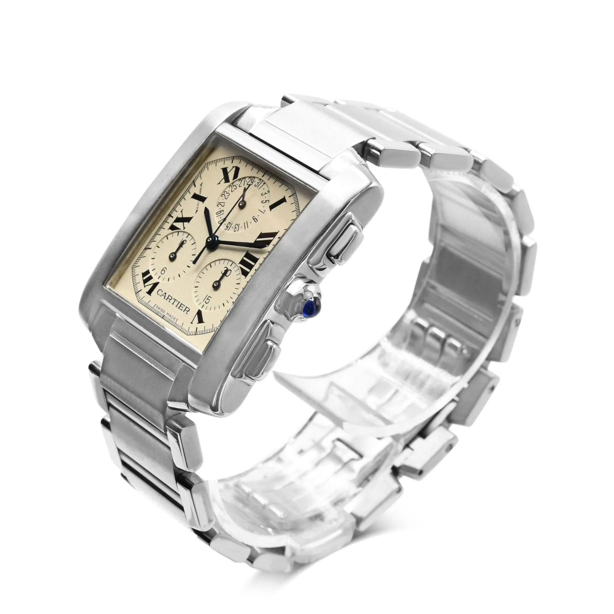 Cartier Tank Chronoflex 36 x 28mm Steel Quartz Watch