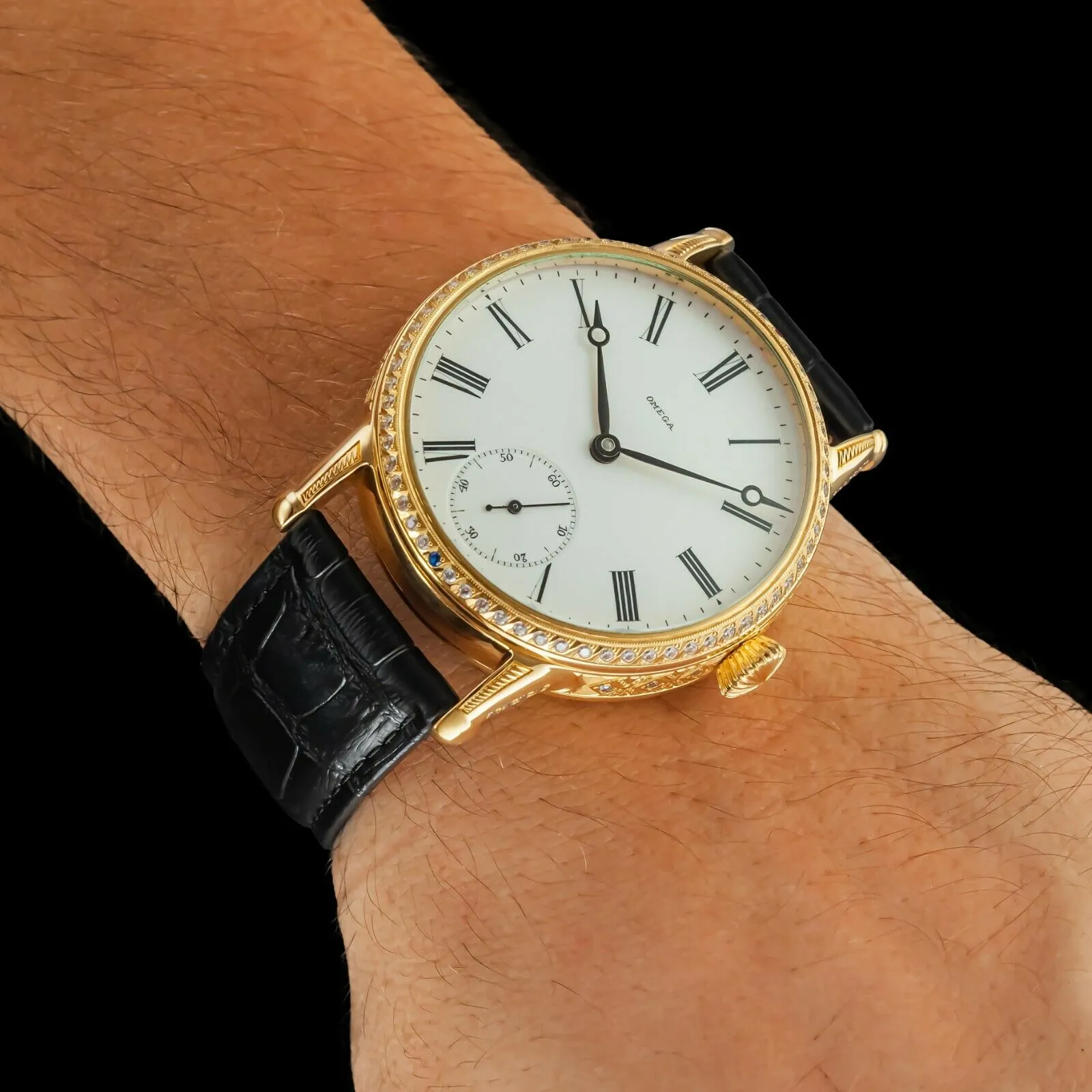 CASABLANCA Men's Wristwatch fits Vintage Pocket Watch Movement 15 Jewels