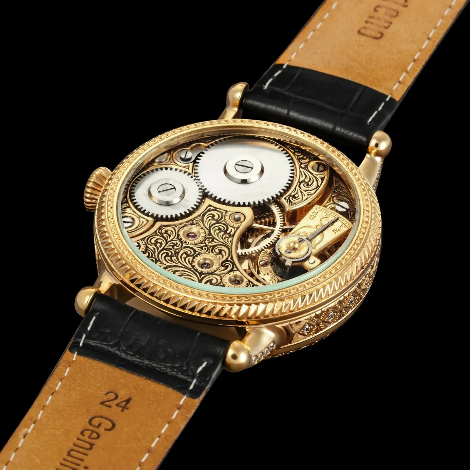 CASABLANCA Men's Wristwatch fits Vintage Pocket Watch Movement 15 Jewels