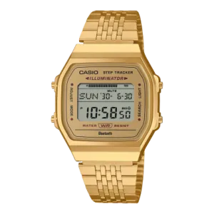 Casio Vintage Men's Bluetooth Watch Digital Dial with Gold Stainless Steel Band, ABL-100WEG-9ADF
