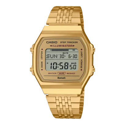 Casio Vintage Men's Bluetooth Watch Digital Dial with Gold Stainless Steel Band, ABL-100WEG-9ADF