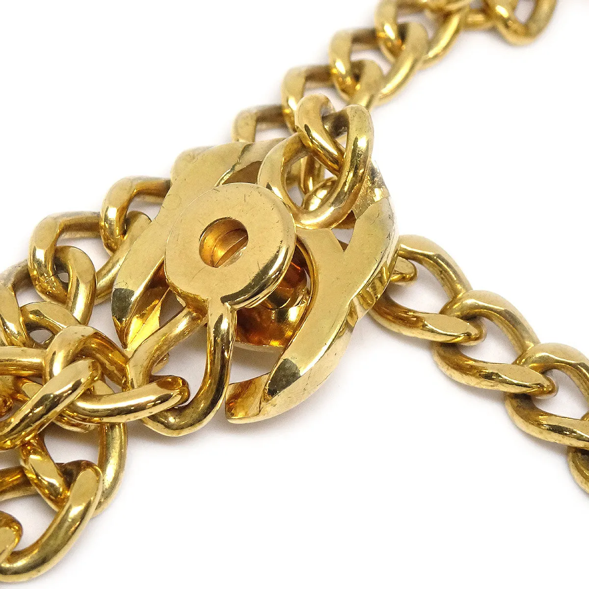CHANEL 1996 CC Turnlock Gold Chain Necklace 96P