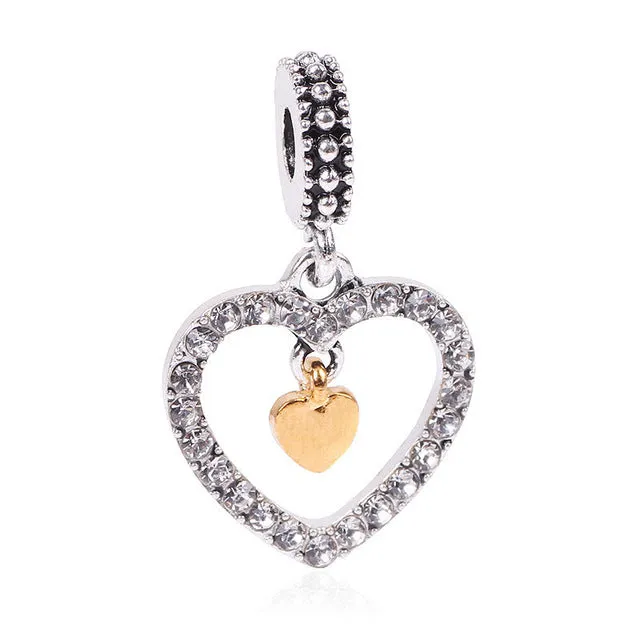 Couqcy Free Shipping 1Pc Silver Bead Charm European Silver with Love Lock key Charm Pendant Bead Fit Pandora Bracelet