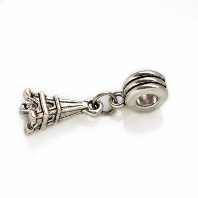 Couqcy Free Shipping 1Pc Silver Bead Charm European Silver with Love Lock key Charm Pendant Bead Fit Pandora Bracelet