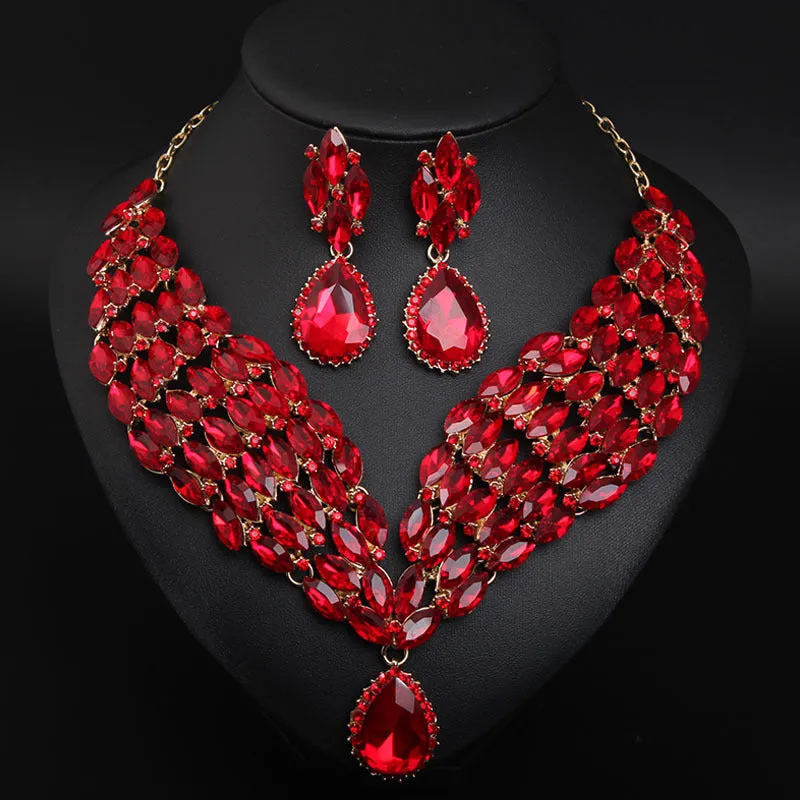 Crystal African Necklace & Earring Set