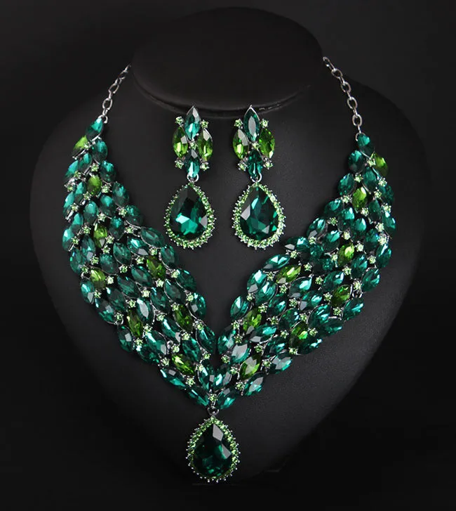 Crystal African Necklace & Earring Set