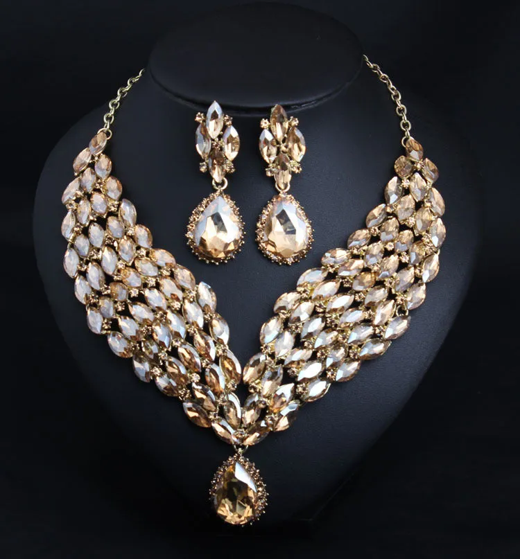 Crystal African Necklace & Earring Set