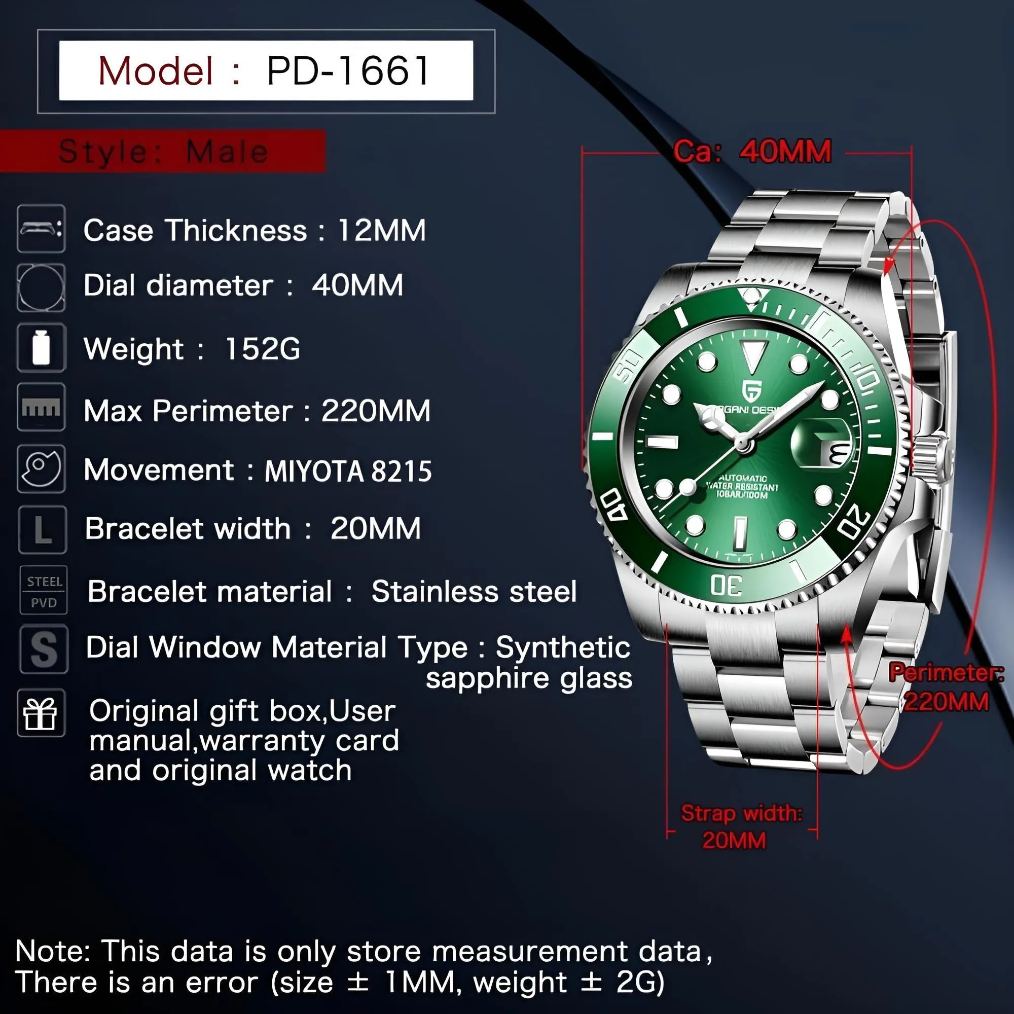 Designer Watches For Men - Identical To Rolex Submariner