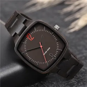 Detroit - Square Ebony Minimal Watch