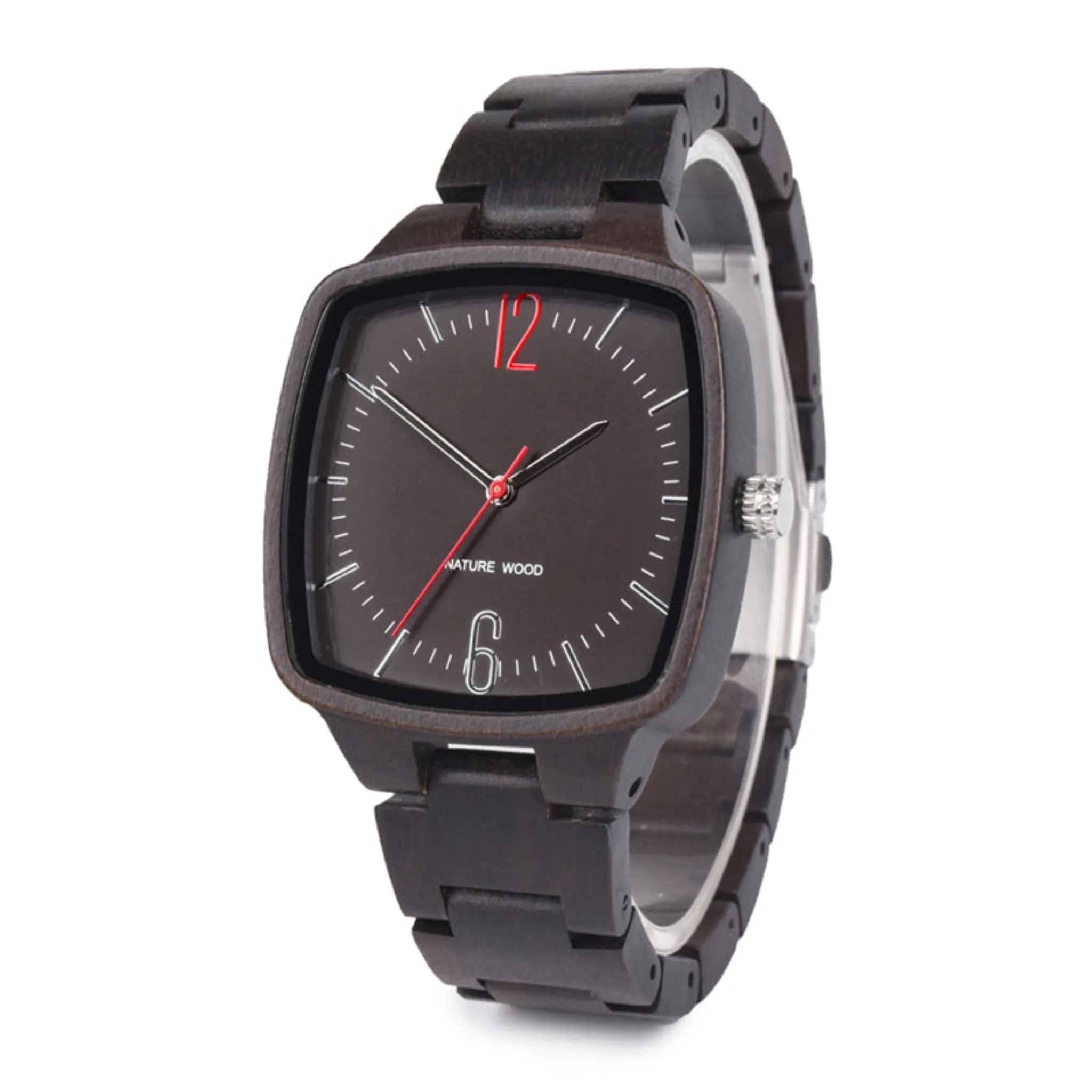 Detroit - Square Ebony Minimal Watch